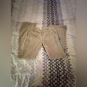 GLO Jeans Tan Corduroy Pants with Silver Logo